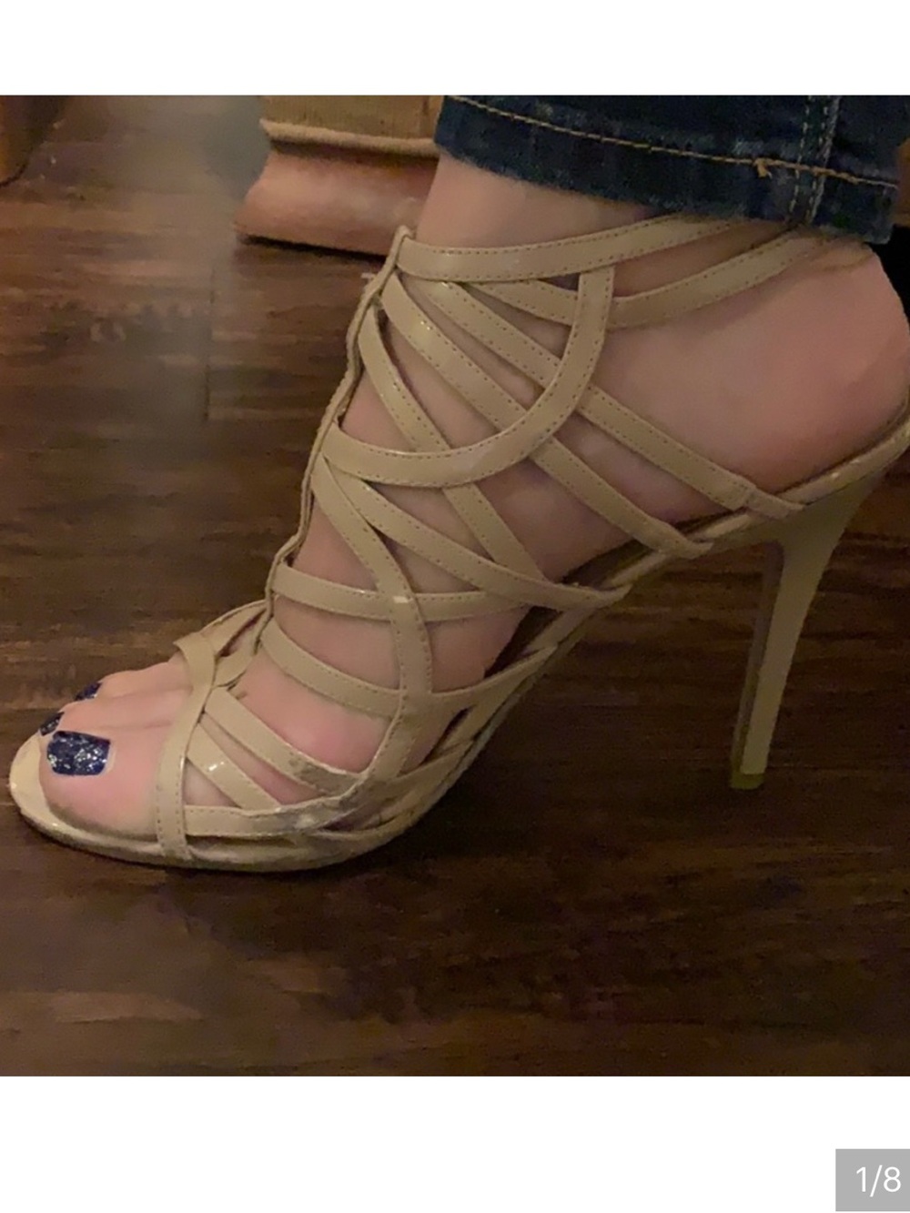 Guess Nude Strappy High Heel Sandals - Women